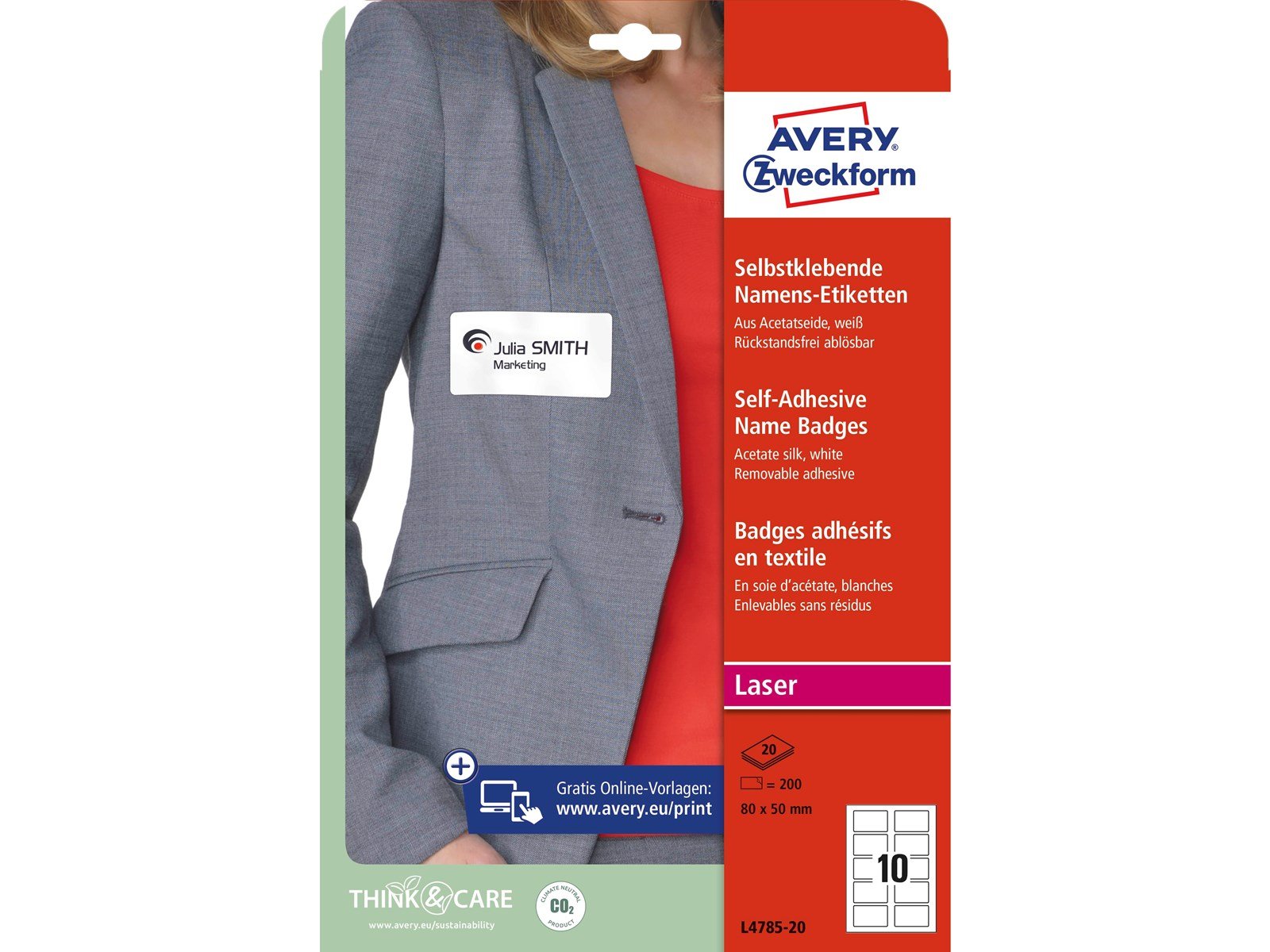 Avery Self adhesive name badges silk white