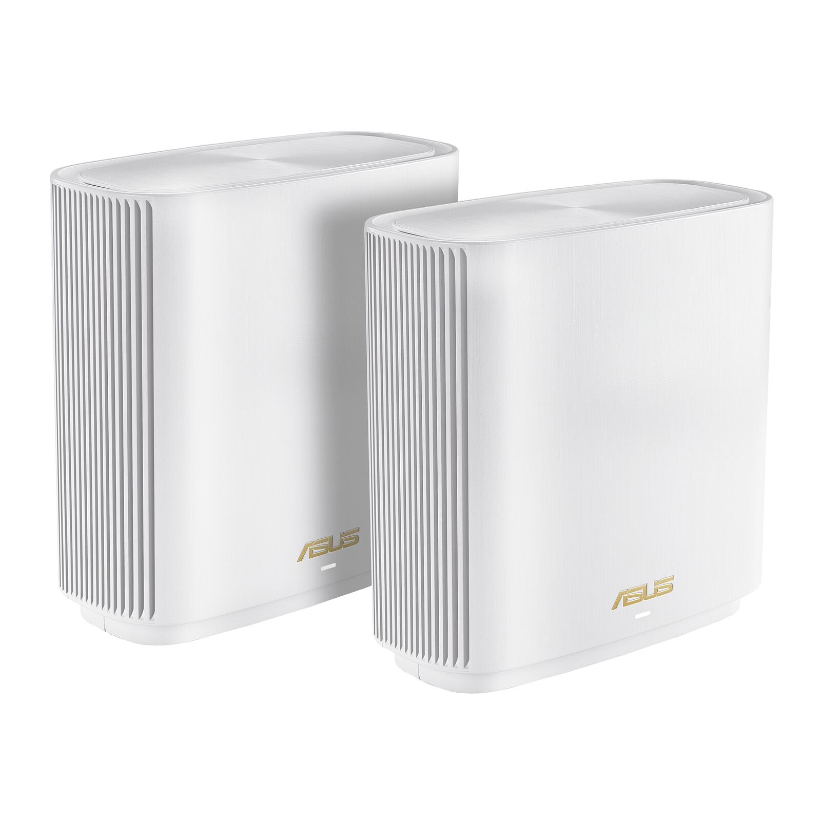 ASUS ZenWiFi XT9 AX7800 2er Set Weiß kombinierbarer Router (Tethering als 4G und 5G Router-Ersatz, Whole-Home Tri-Band A