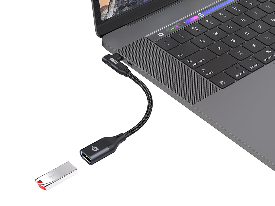 CONCEPTRONIC Adapter USB-C -> USB-A 3.0  OTG 90°gew. schwarz