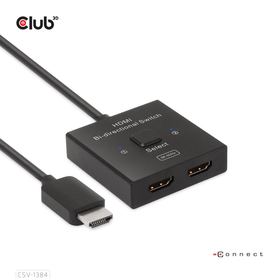 Club3D HDMI Switch 2-in-1 bidirektional   8K60Hz/4K120Hz UHD ret