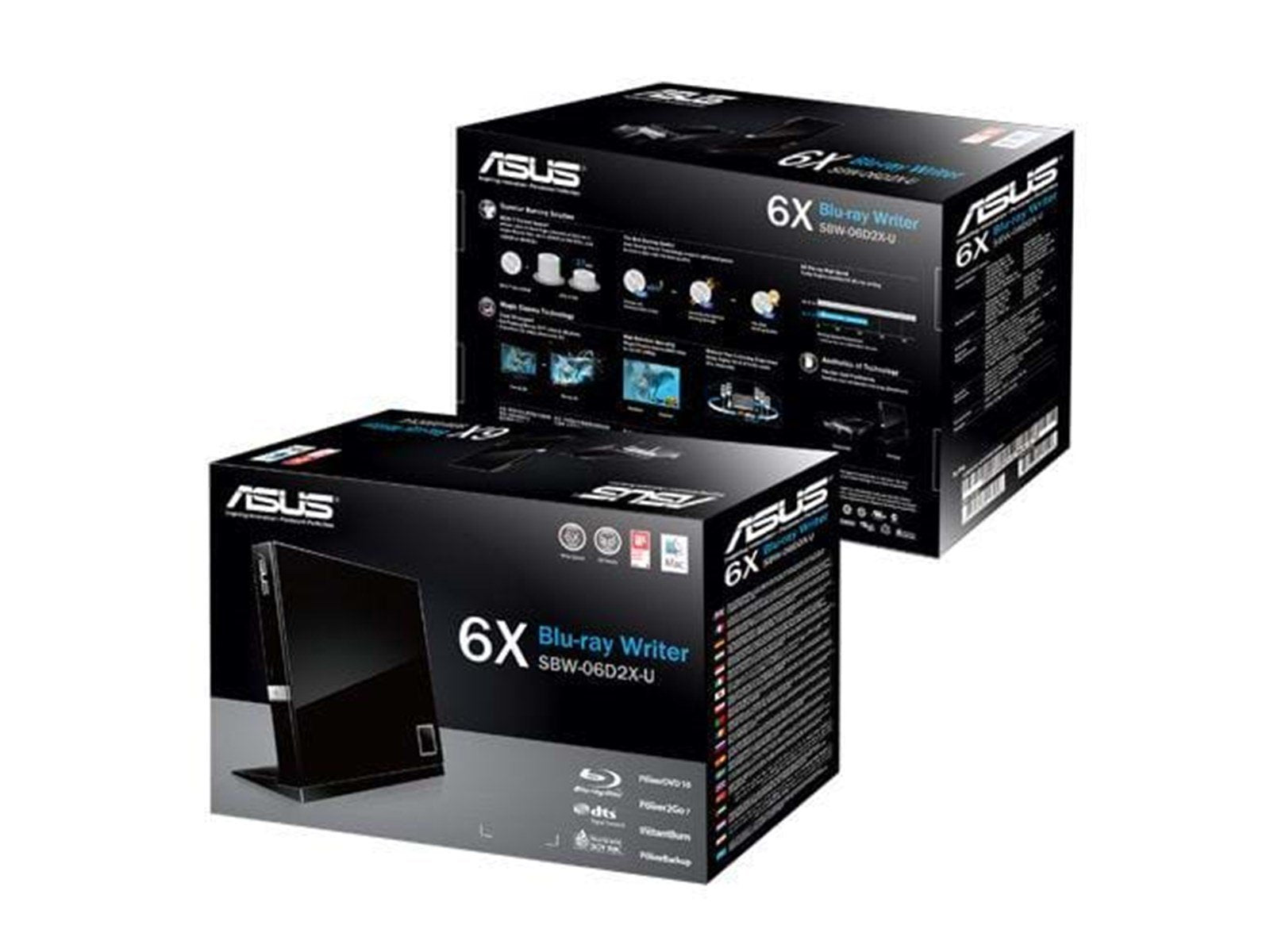 ASUS SBW-06D2X-U/BLK/G/AS - Bluray-BDRW (Brenner) - USB 2.0 - Schwarz