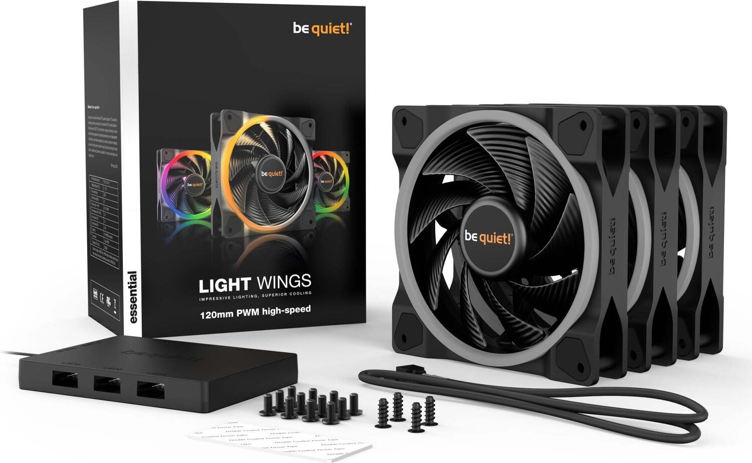 be quiet Lüfter Light Wings Triple Pack 120mm PWM High-Speed schwarz