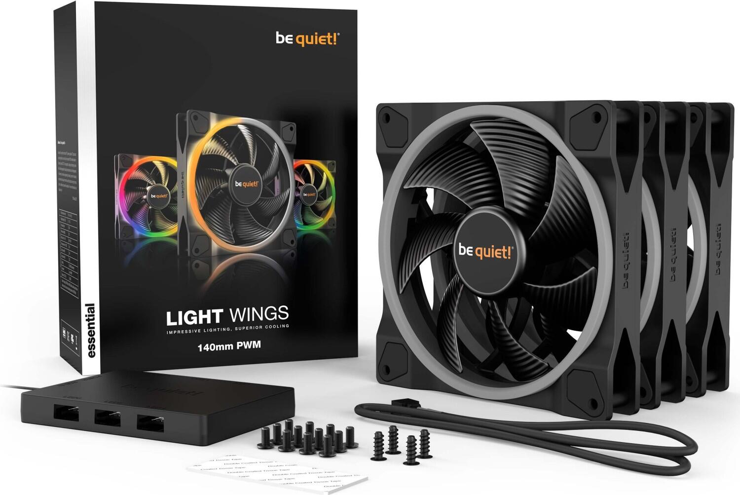 be quiet Lüfter Light Wings Triple Pack 140mm PWM schwarz