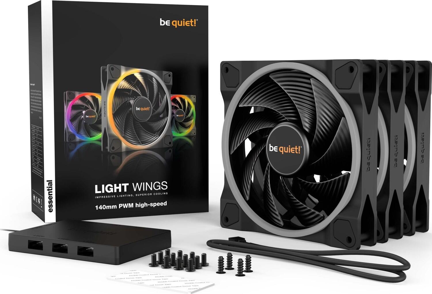 be quiet Lüfter Light Wings Triple Pack 140mm PWM High-Speed schwarz