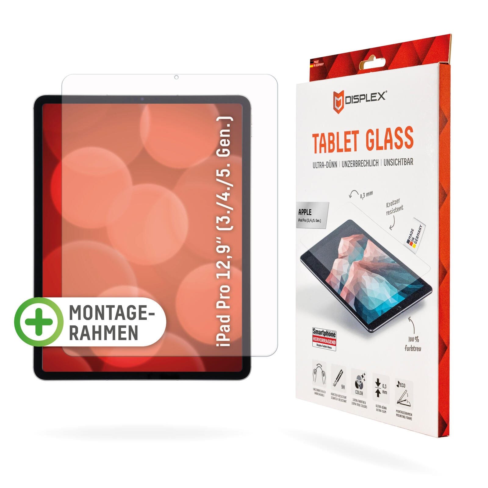 DISPLEX Tablet Panzerglas für Apple iPad Pro 12,9' (3/4/5 Gen.)