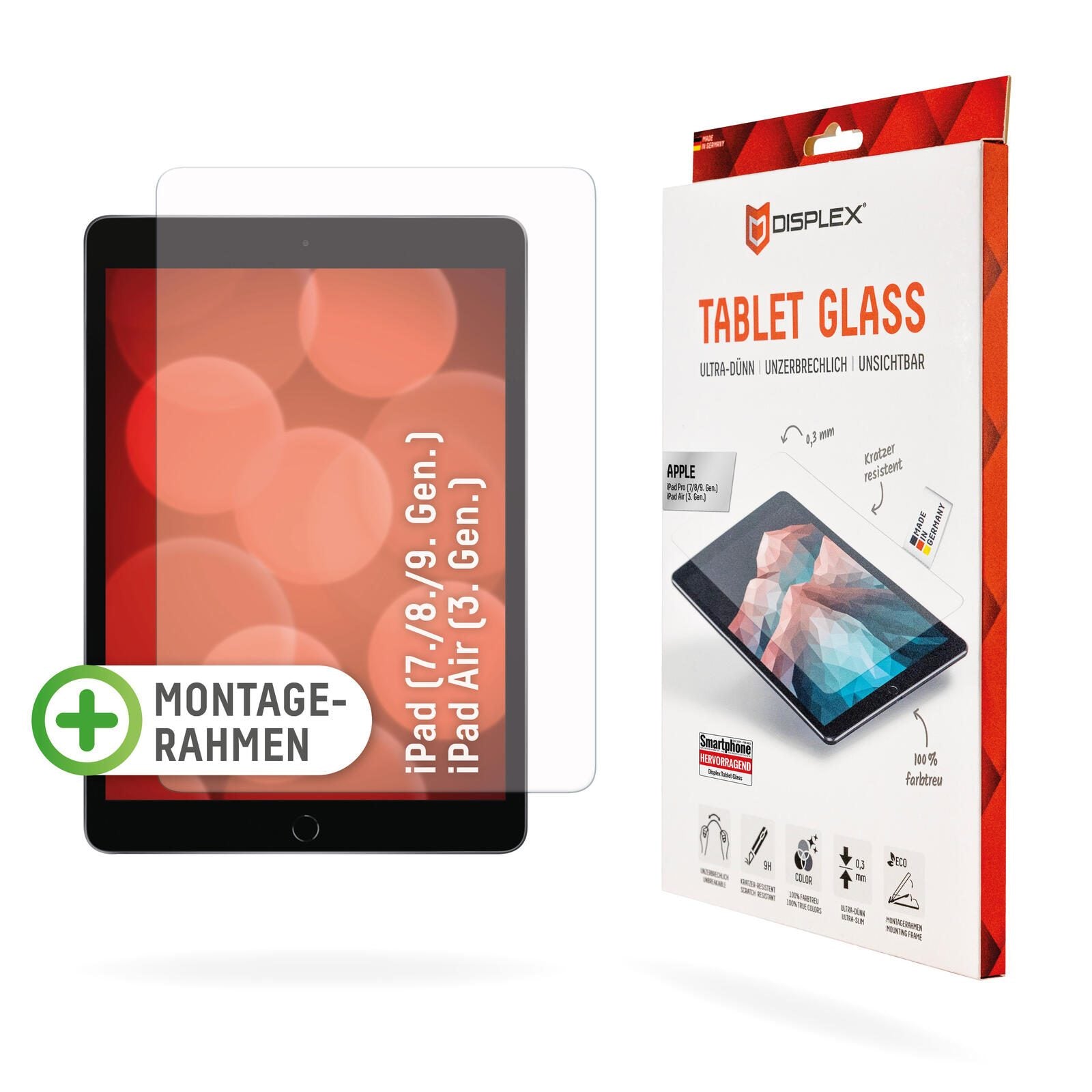 DISPLEX Tablet Panzerglas für Apple iPad (7/8/9 Gen.) / Air (3 Gen.)