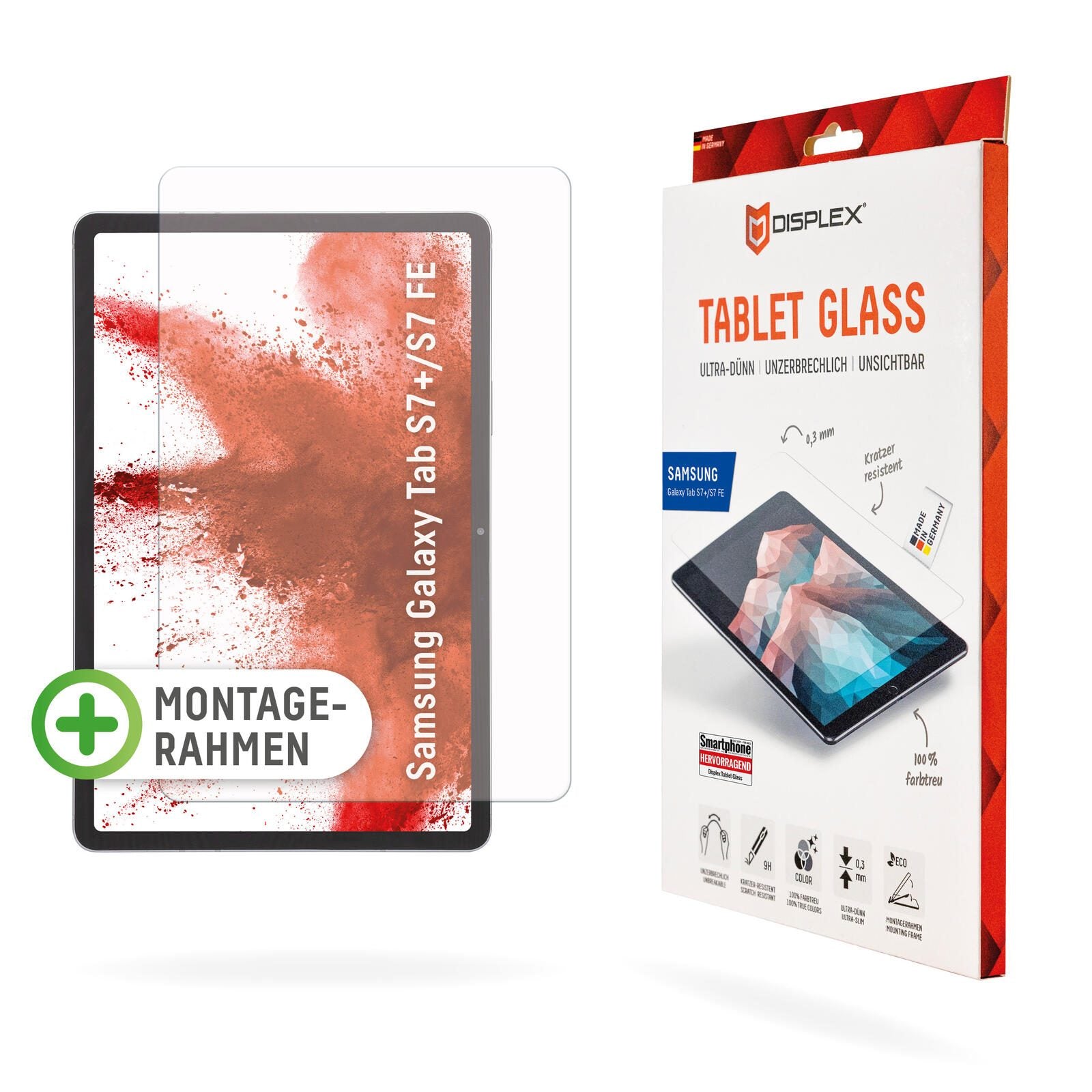 DISPLEX Tablet Glass Displayschutz für Samsung Galaxy Tab S7+/ S7 FE/ S8+