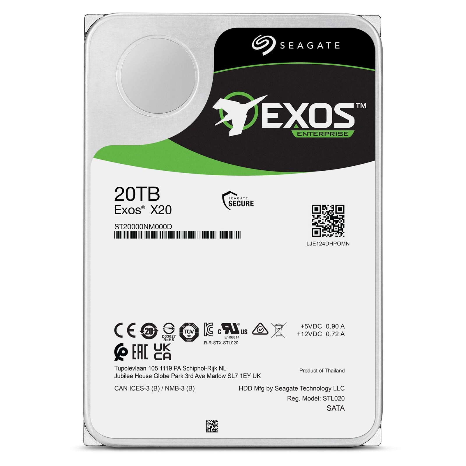Seagate Exos X20 Enterprise HDD - 20 TB