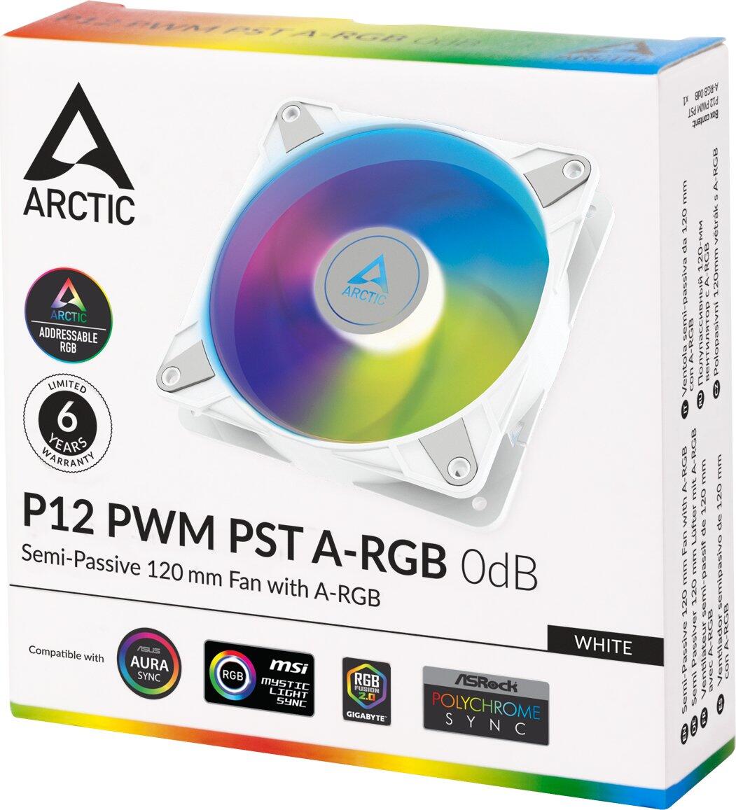 Arctic P12 PWM PST ARGB 0dB Weiß - 120 mm