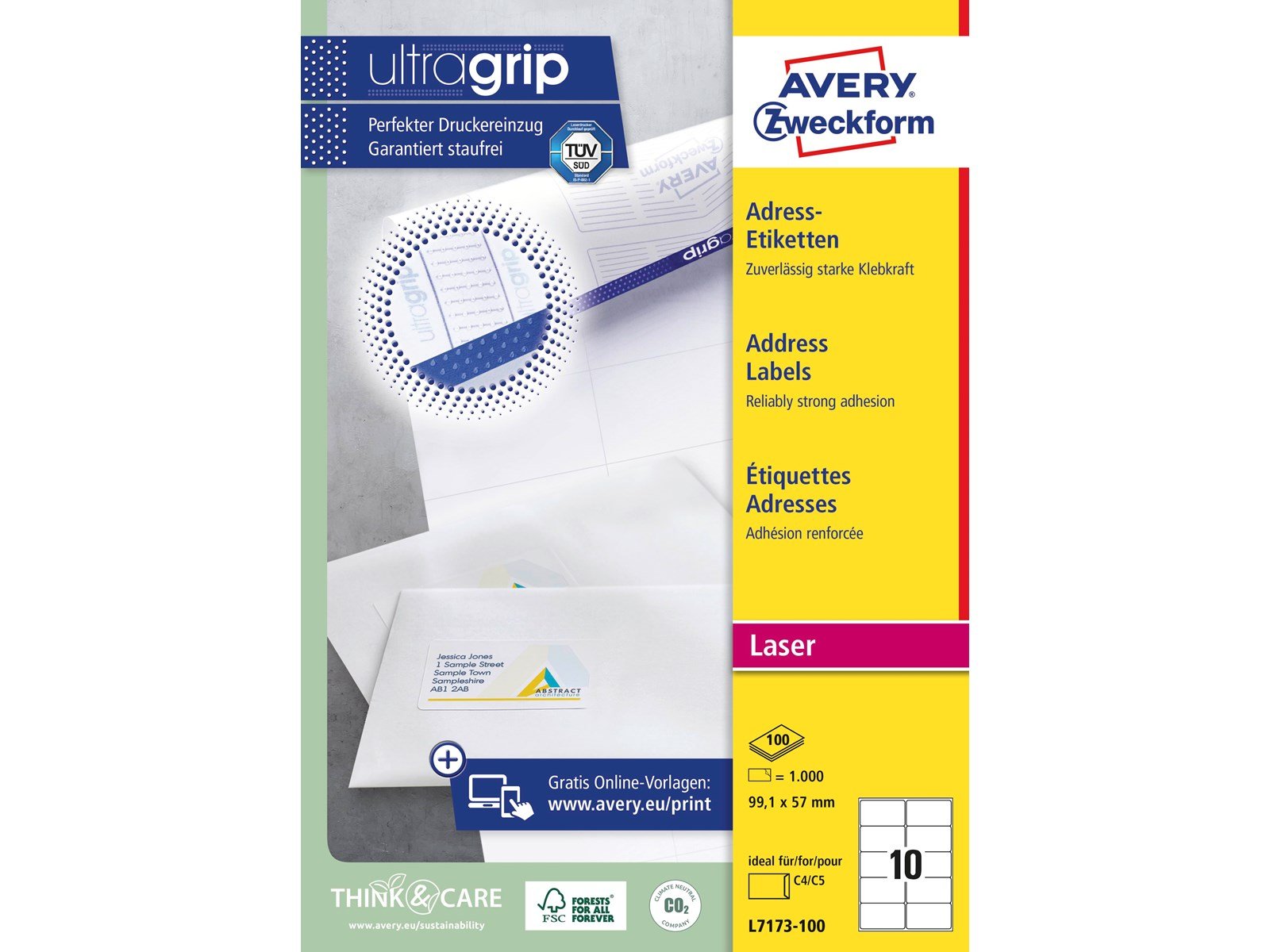 Avery Addressing labels for big envelopes (UltraGrip)