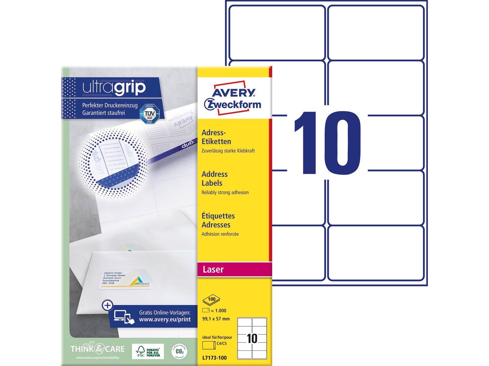 Avery Addressing labels for big envelopes (UltraGrip)