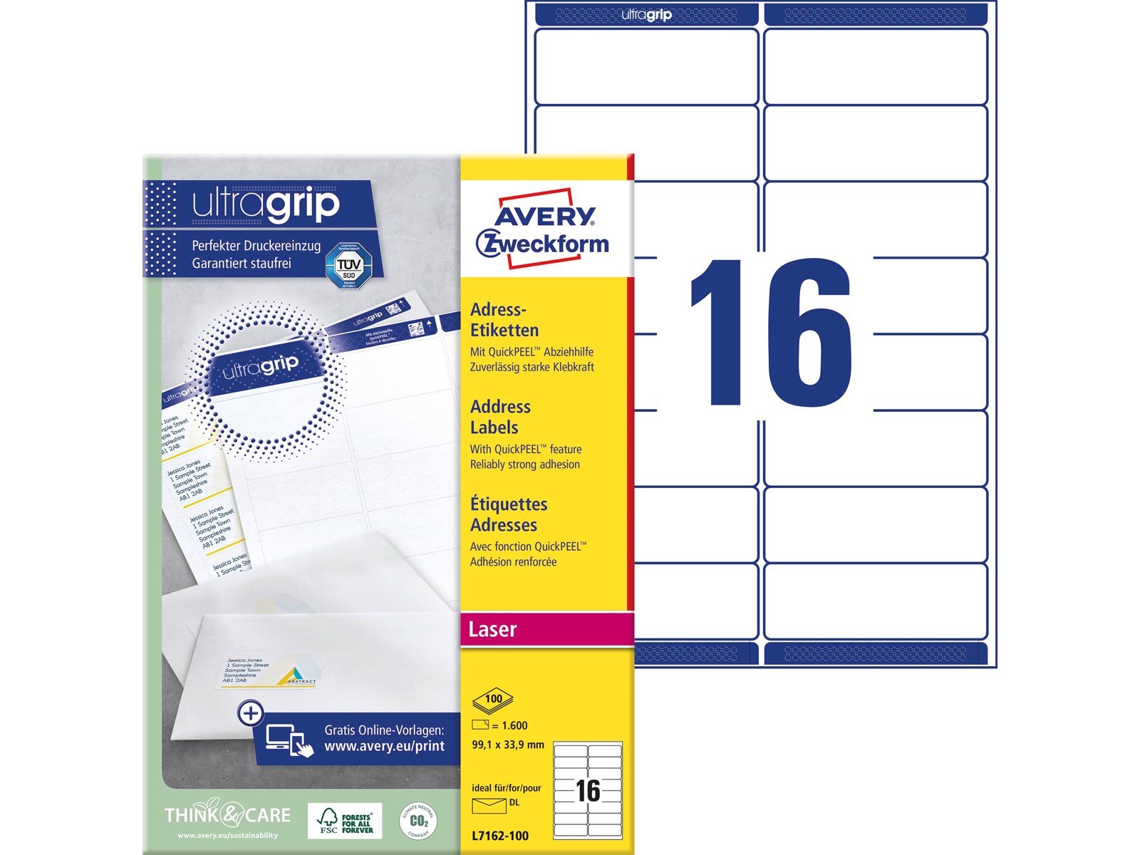 Avery Addressing labels small envelopes (UltraGrip)