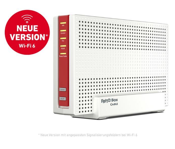 AVM FRITZBox 6690 Cable Wireless Router Kabelmodem 4-Port-Switch GigE, 2.5 GigE WiFi6 Dual-Band VoIP-Telefonadapter