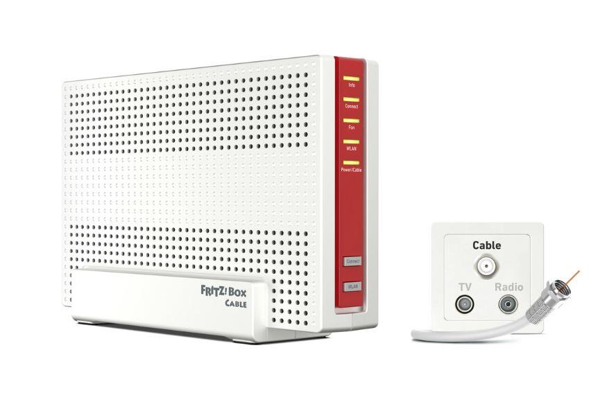 AVM FRITZBox 6690 Cable Wireless Router Kabelmodem 4-Port-Switch GigE, 2.5 GigE WiFi6 Dual-Band VoIP-Telefonadapter