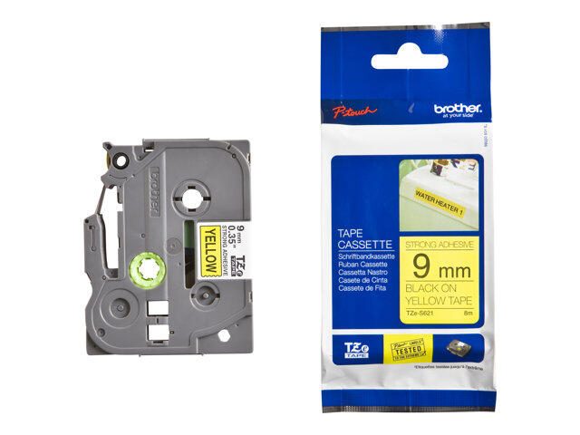 Brother TZES621, gelb/bk, 8m, 9mm, PT, 1000, 1010, 1200P,1230PC