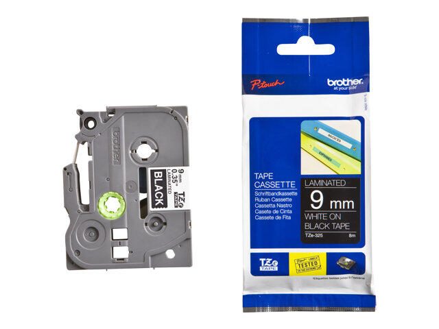 Brother TZe 325 - Laminiertes Band - Weiß auf Schwarz - Rolle (0,9 cm x 8 m) - 1 Rolle(n) - für P-Touch GL-H105, PT-1000