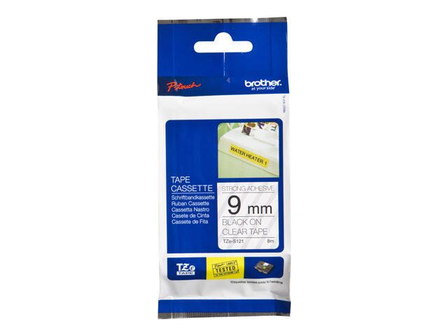Brother Original P-Touch Farbband schwarz auf transparent (TZE-S121)