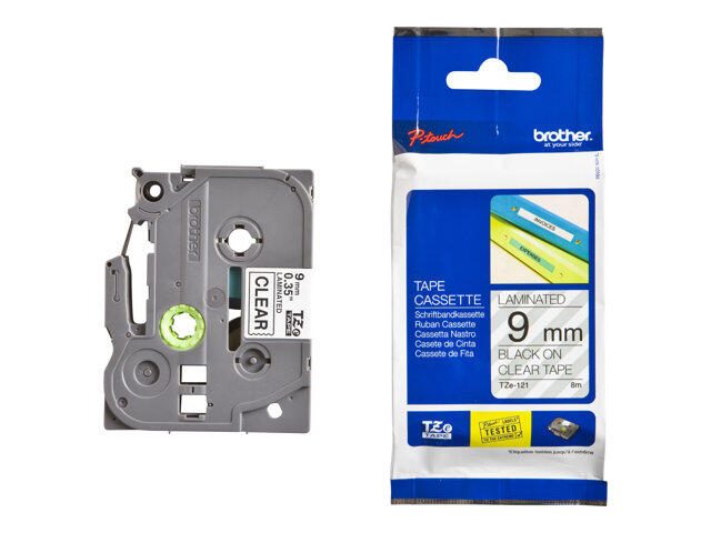 Brother Original P-Touch Farbband schwarz auf transparent (TZE-121)