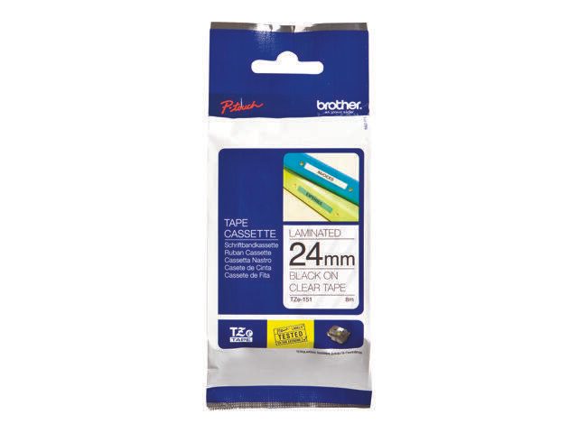 Brother TZe 151 - Laminiertes Band - schwarz auf durchsichtig - Rolle (2,4 cm x 8 m) - 1 Rolle(n) - für P-Touch PT-1400,