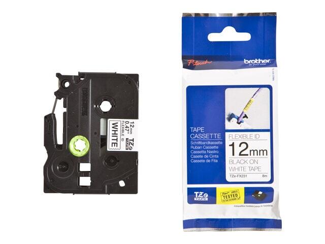Brother TZe FX231 - Flexitape - Schwarz auf Weiß - Rolle (1,2 cm x 8 m) - 1 Rolle(n) - für P-Touch GL-H105, PT-1080, 109