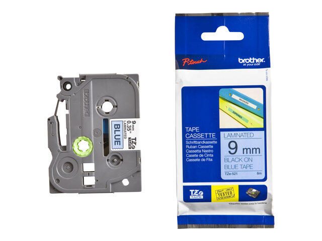Brother Original P-Touch Farbband schwarz auf blau (TZE-521)