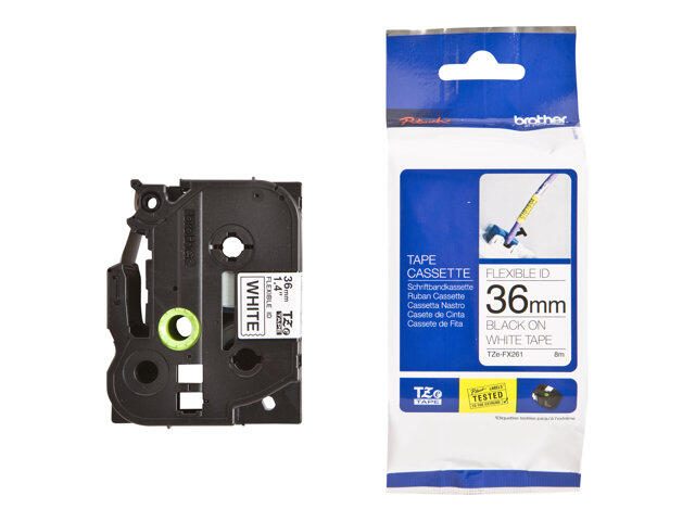 Brother TZe FX261 - Flexitape - Schwarz auf Weiß - Rolle (3,6 cm x 8 m) - 1 Rolle(n) - für P-Touch PT-3600, PT-550, PT-9