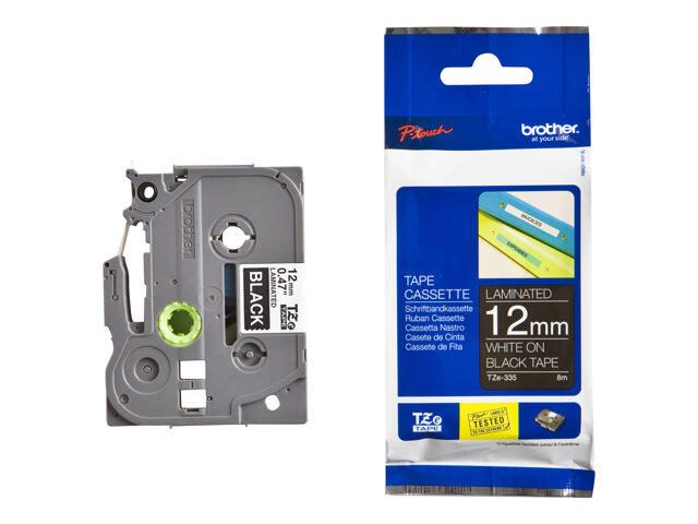 Brother Original P-Touch Farbband weiß auf schwarz (TZE-335)