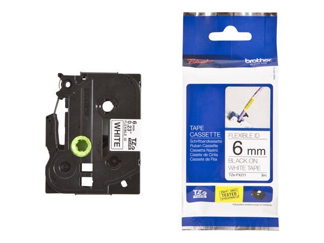 Brother Original P-Touch Farbband schwarz auf weiß (TZE-FX211)