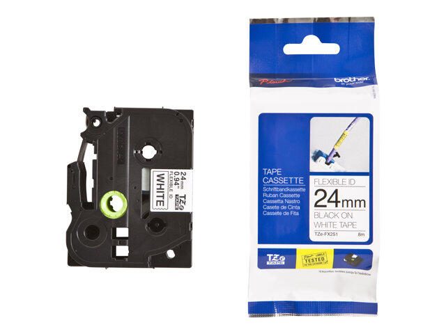Brother TZe FX251 - Flexitape - Schwarz auf Weiß - Rolle (2,4 cm) - 1 Rolle(n) - für P-Touch PT-1000, 1005, 1010, 1090,