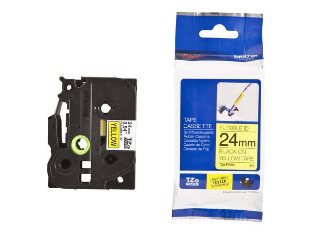 Brother TZe FX651 - Flexitape - Schwarz auf Gelb - Rolle (2,4 cm) - 1 Rolle(n) - für P-Touch PT-2420, 2430, 2460, 2470,