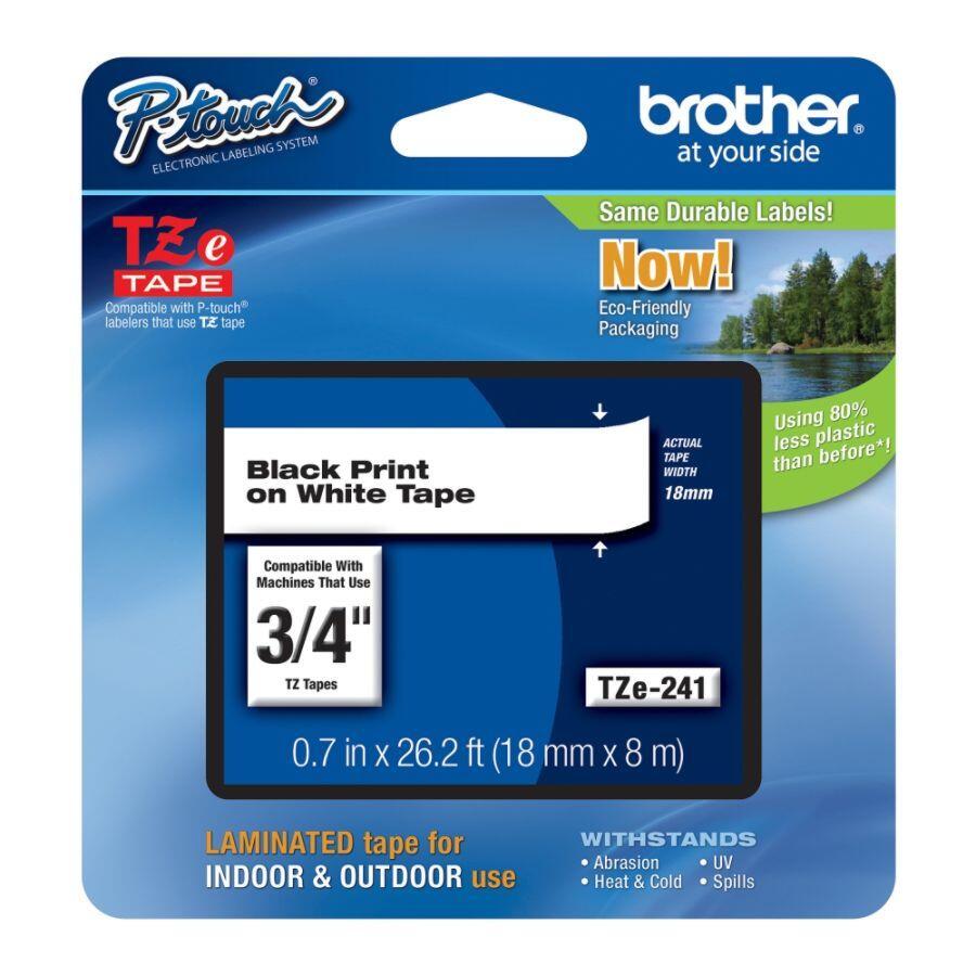 Brother Original P-Touch Farbband schwarz auf weiß (TZE-241)