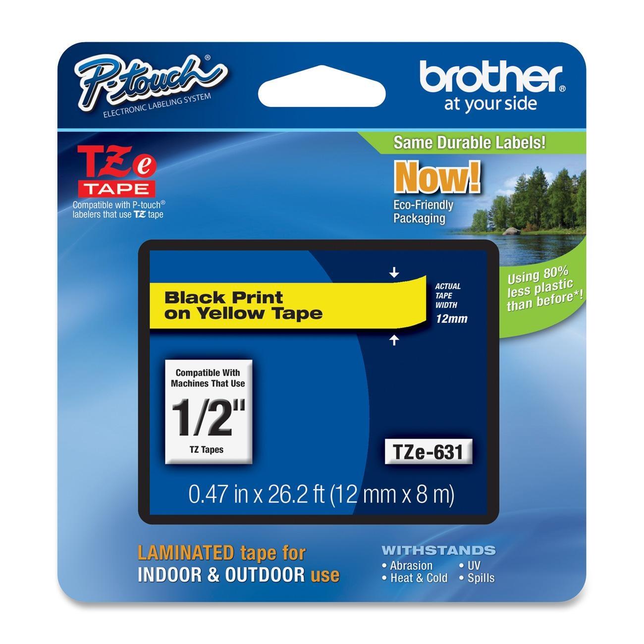 Brother Original P-Touch Farbband schwarz auf gelb (TZE-631)