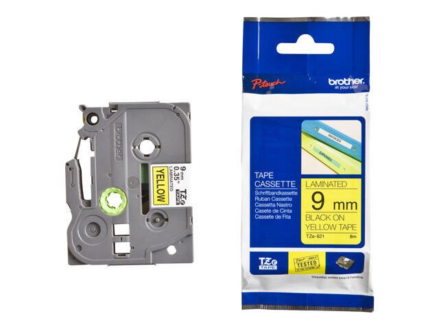 Brother Original P-Touch Farbband schwarz auf gelb (TZE-621)