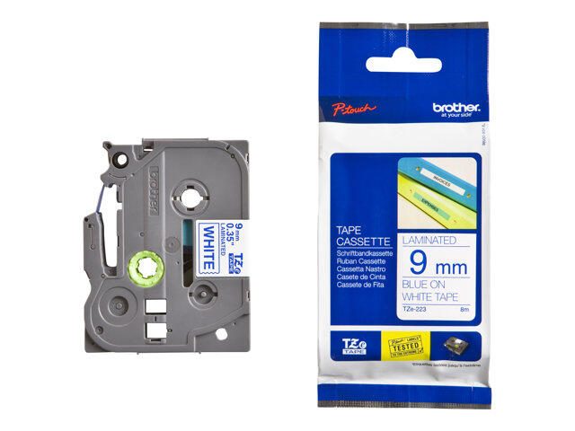 Brother TZe 223 - Laminiertes Band - blau auf weiß - Rolle (0,9 cm x 8 m) - 1 Rolle(n) - für P-Touch GL-H105, PT-1000, 1