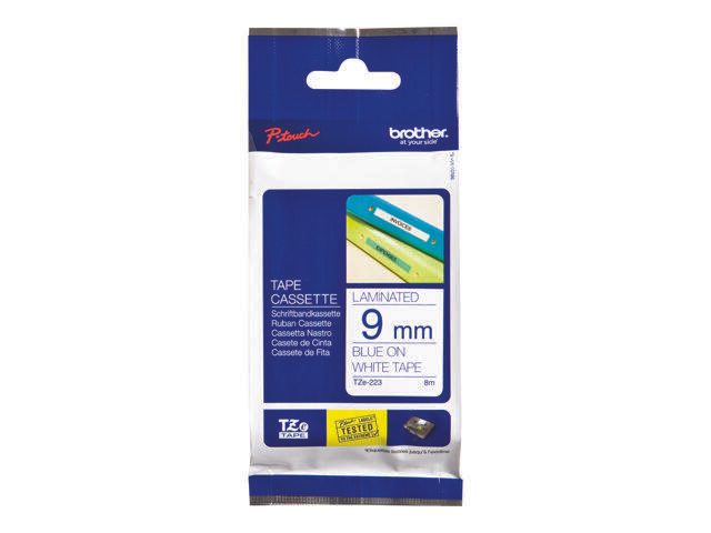 Brother TZe 223 - Laminiertes Band - blau auf weiß - Rolle (0,9 cm x 8 m) - 1 Rolle(n) - für P-Touch GL-H105, PT-1000, 1
