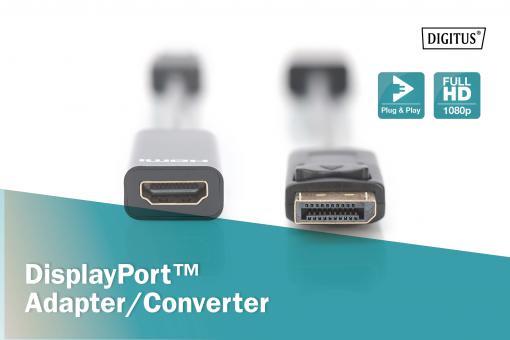 DIGITUS DisplayPort-Adapterkabel - DisplayPort / HDMI 0,15m
