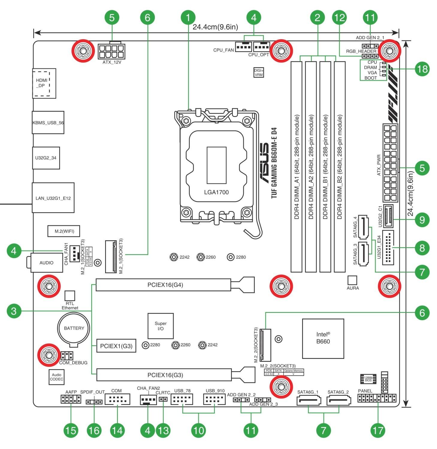 ASUS TUF Gaming B660M-E D4 Mainboard