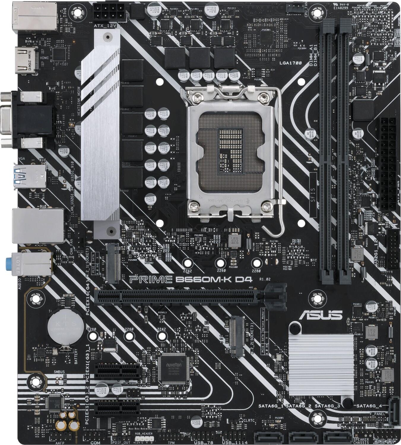 ASUS Prime B660M-K D4 Gaming Mainboard Sockel Intel LGA 1700