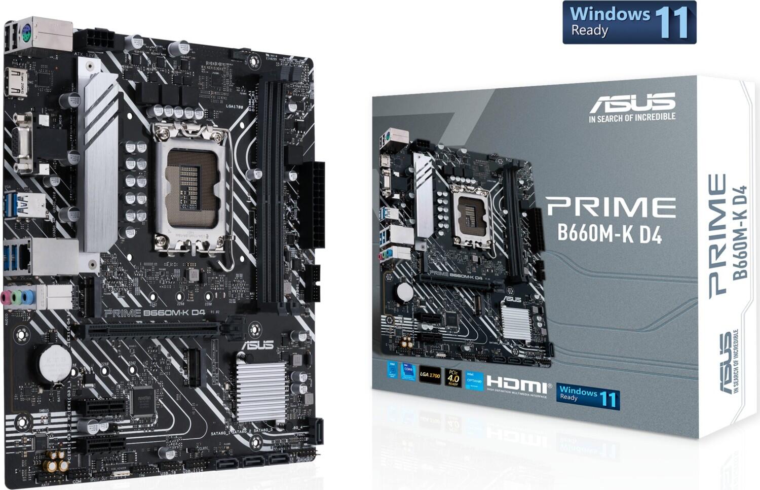 ASUS Prime B660M-K D4 Gaming Mainboard Sockel Intel LGA 1700