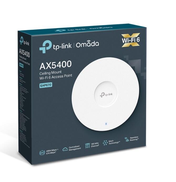 TP-Link Omada EAP670 AX5400 WLAN Dualband Access Point zur Deckenmontage