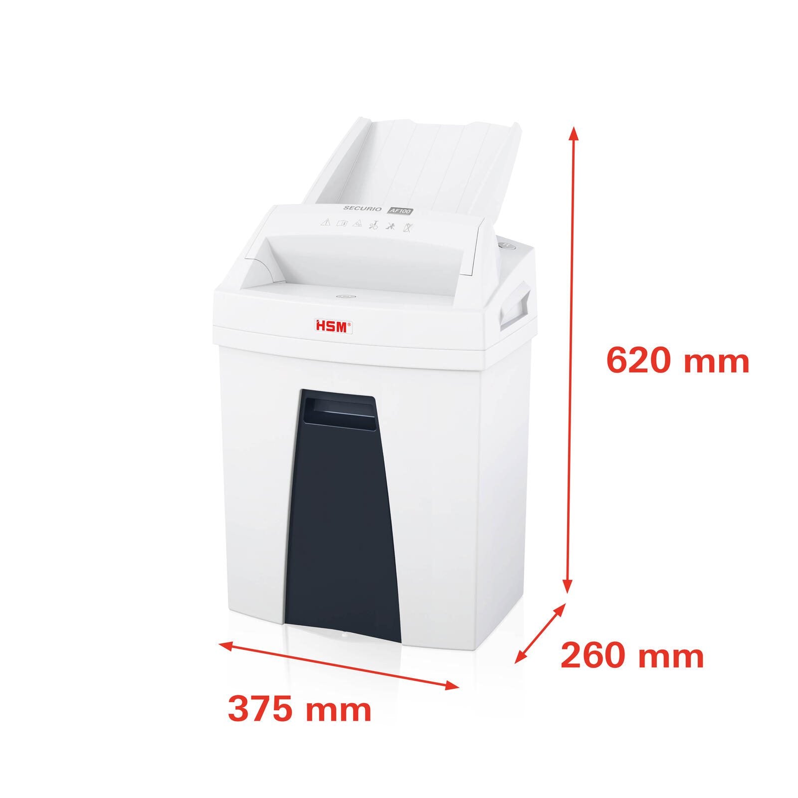 HSM Aktenvernichter SECURIO AF100 - Autofeed - Sicherheitsstufe 4 - Partikelschnitt - 4 x 25 mm - 6 Blatt