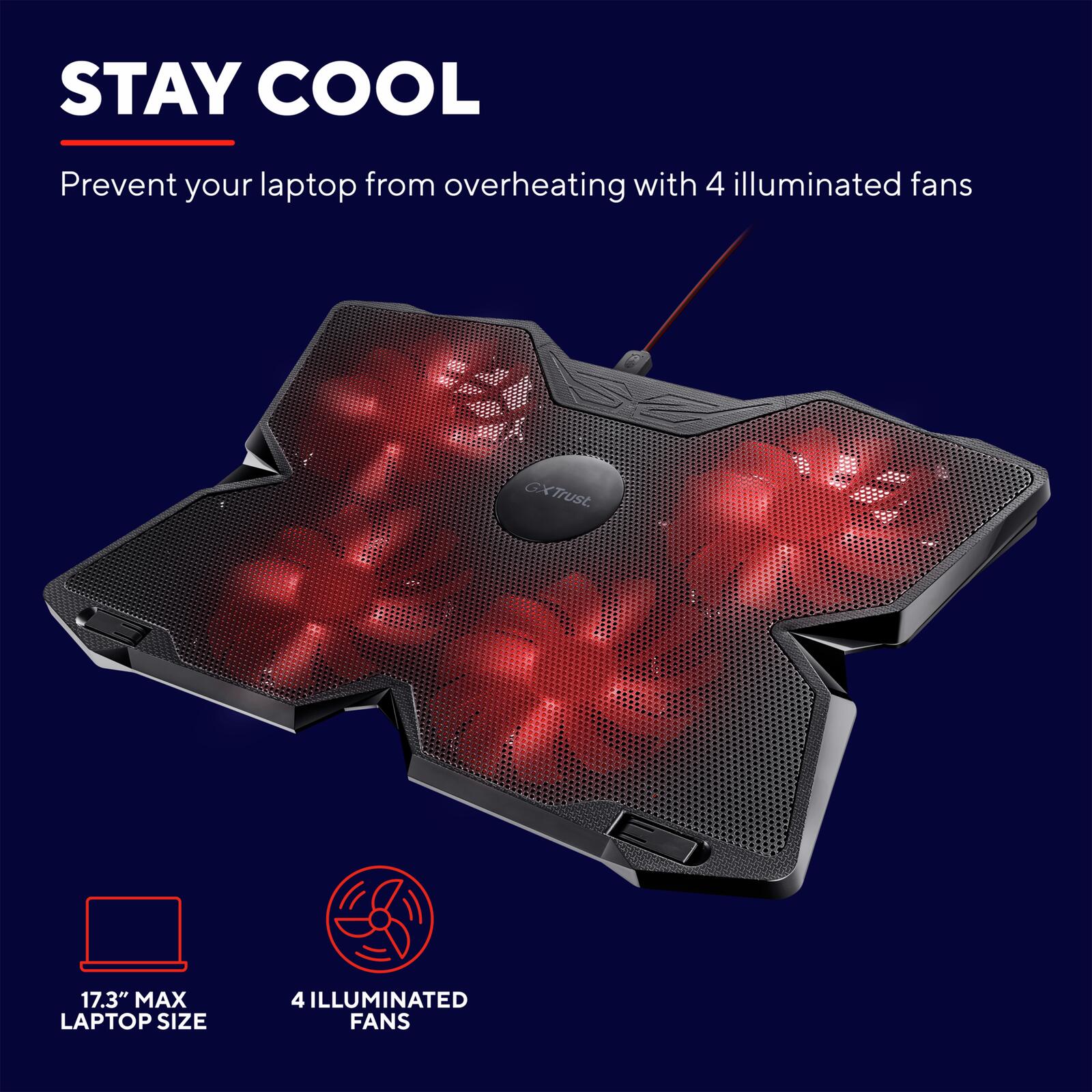 Trust Gaming GXT 278 Yozu Laptop-Kühlständer - Schwarz
