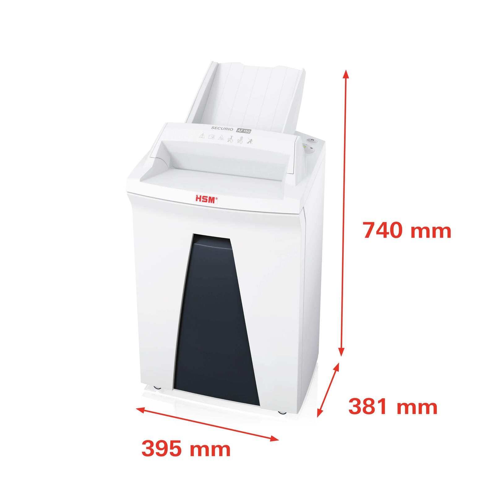 HSM Aktenvernichter SECURIO AF150 - Autofeed - Sicherheitsstufe 5 - Partikelschnitt - 1,9 x 15 mm - 7 Blatt