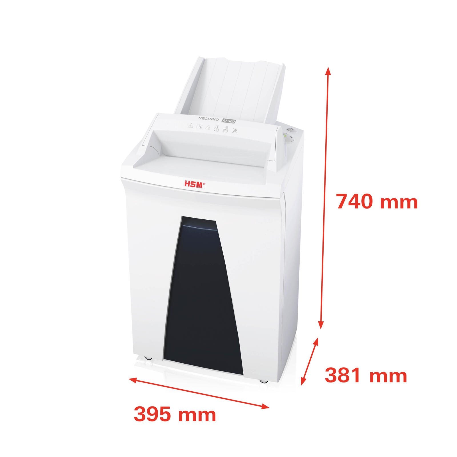 HSM Aktenvernichter SECURIO AF300 - Autofeed - Sicherheitsstufe 5 - Partikelschnitt - 1,9 x 15 mm - 10 Blatt