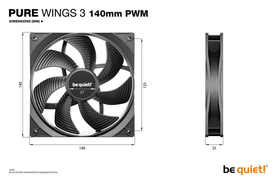 be quiet! Lьfter 140*140*25  Pure Wings 3 PWM