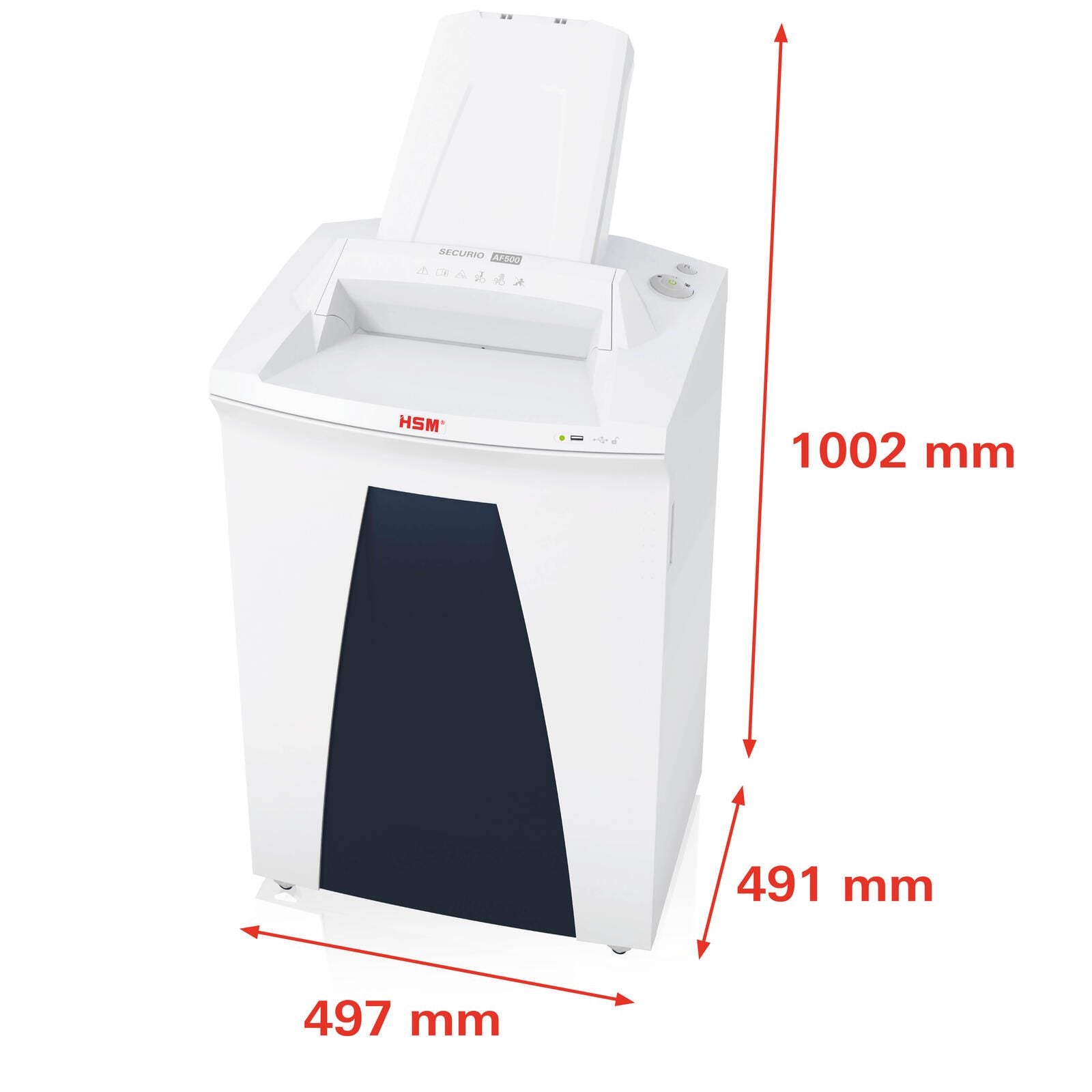 HSM Aktenvernichter SECURIO AF500 - Autofeed - Sicherheitsstufe 4 - Partikelschnitt - 4,5 x 30 mm - 16 Blatt
