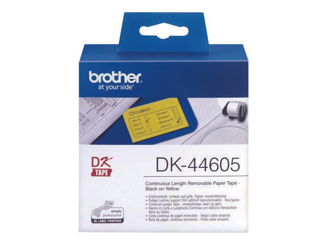 Brother DK44605 - Wiederablösbare Klebeetiketten - Gelb - Rolle (6,2 cm x 30,5 m) - 1 Rolle(n) - für QL 1050, 1060, 500,