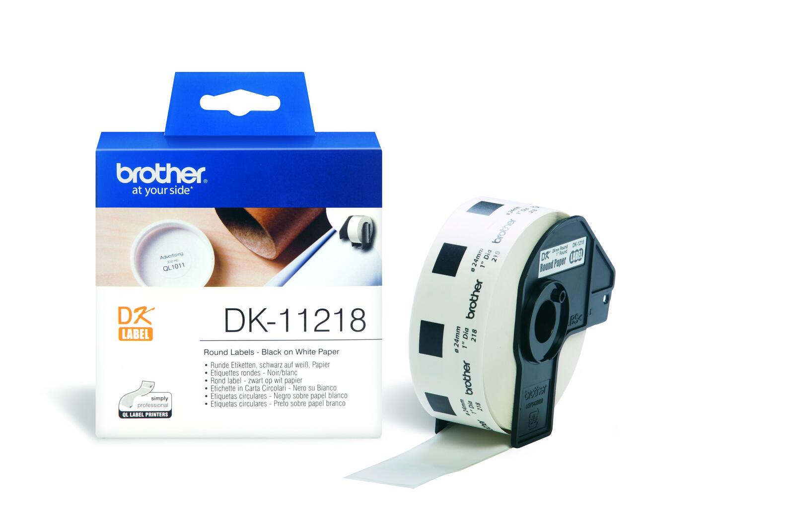 Brother DK-11218 - Etiketten - Rolle (2,4 cm) - 1000 Stck. - für QL 1050, 1050N, 1060N, 500, 500A,