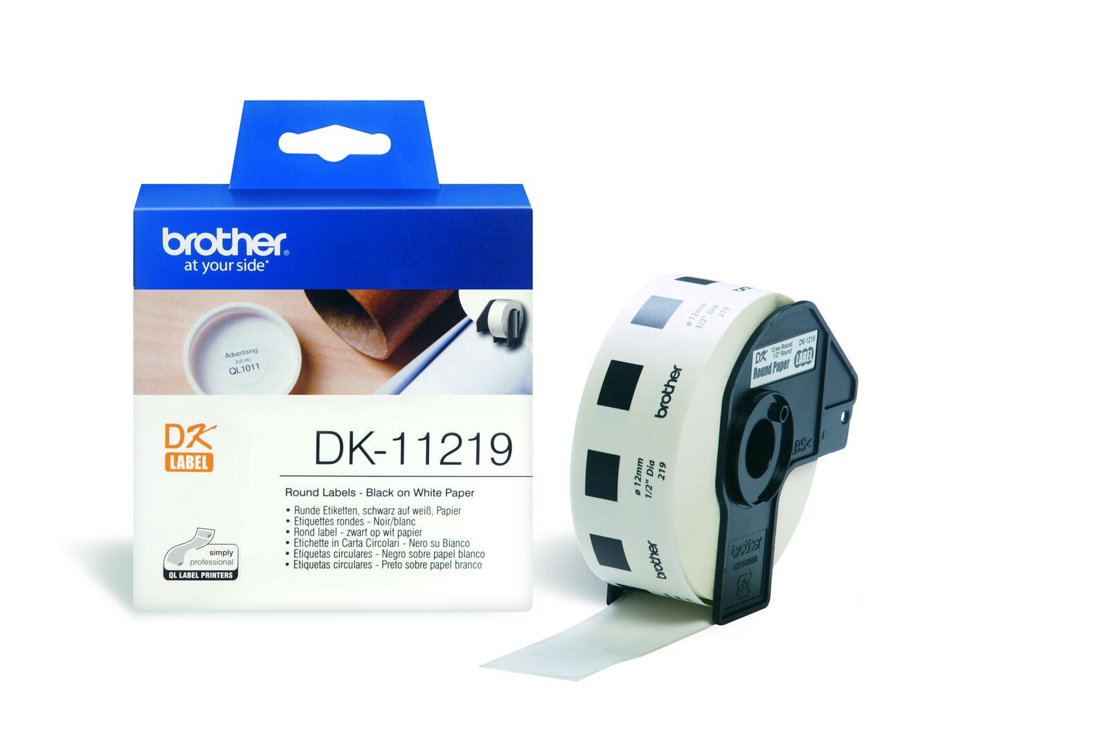 Brother DK-11219 - Etiketten - Rolle (1,2 cm) - 1200 Stck. - für QL 1050, 1050N, 1060N, 500, 500A,