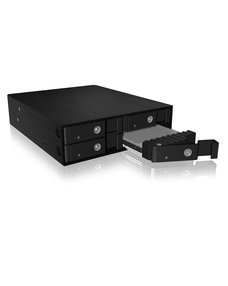 Backplane IcyBox 4x2,5" SATA/SAS HDD/SSD -> 5,25" Schacht sw ret